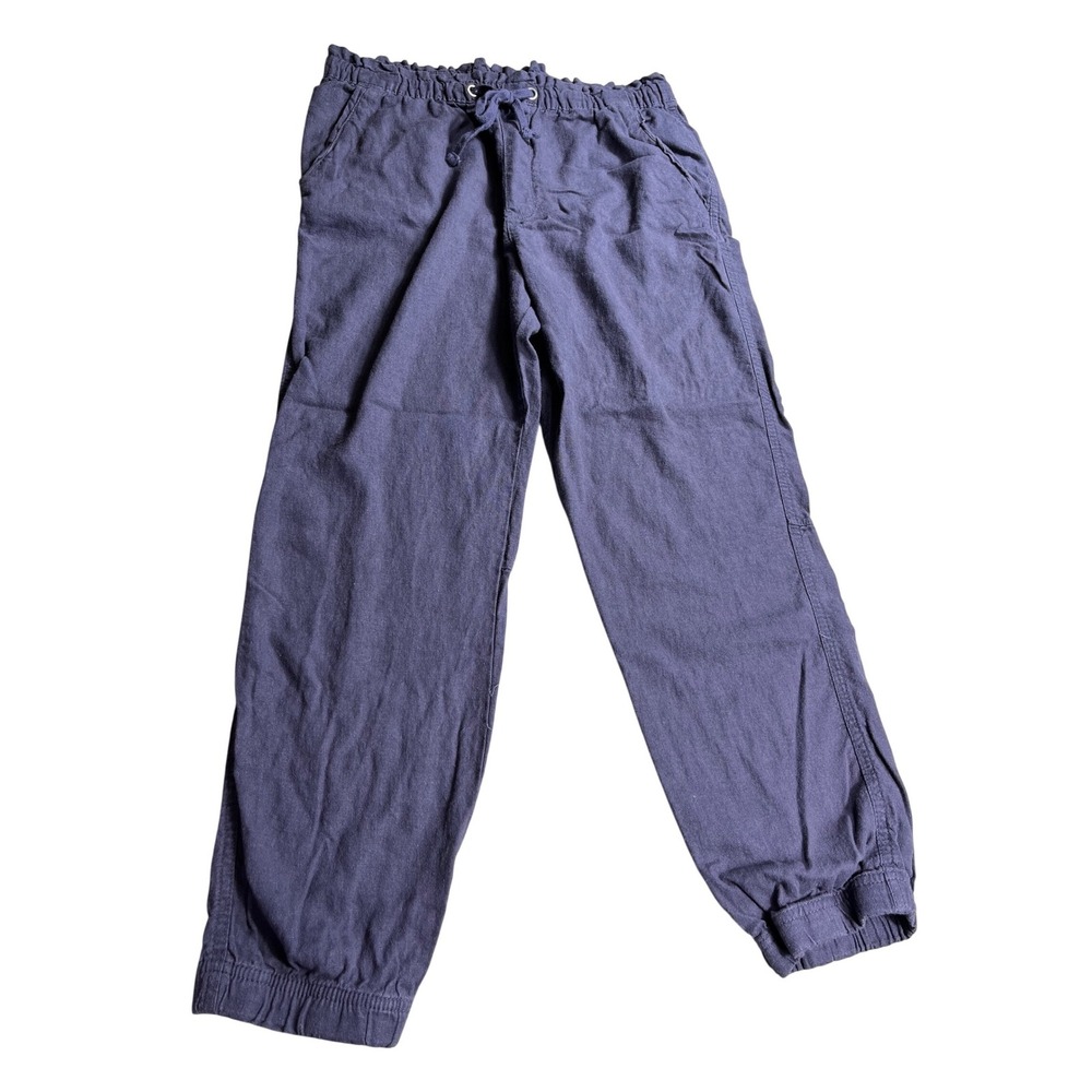 Sanctuary Linen Blend Jogger Pants Womens XL Navy Blue Elastic Waist Casual